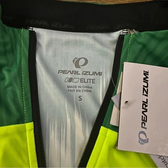 NWT Pearl Izumi Men’s Small Elite Pursuit Jersey Style Green Yellow Flourescent - Picture 3 of 11